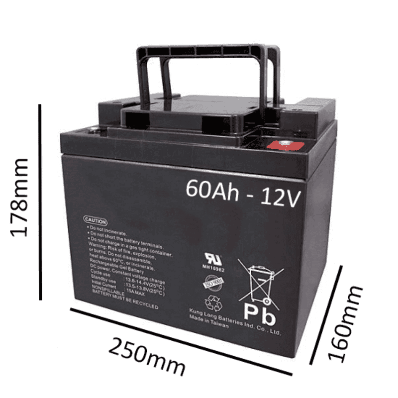 Baterías de GEL para Silla de ruedas eléctrica DRAGON PLUS de 60Ah - 12V - 169 € Baterías de GEL para Silla de ruedas eléctrica DRAGON PLUS de 60Ah - 12V - Ortoespaña